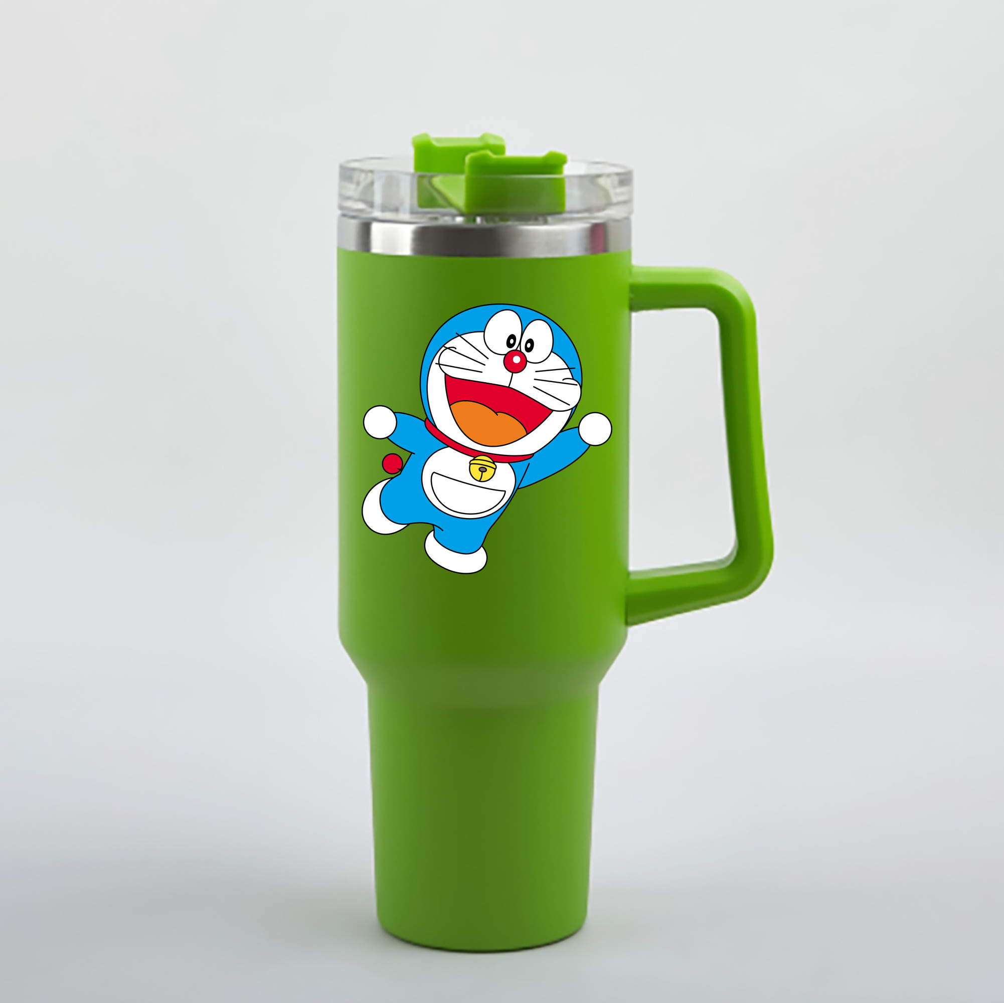 （画像用） ドラえもん Doraemon 1200mL車用タンブラー - クリスタルステッカー（プラスチックストロー付き）